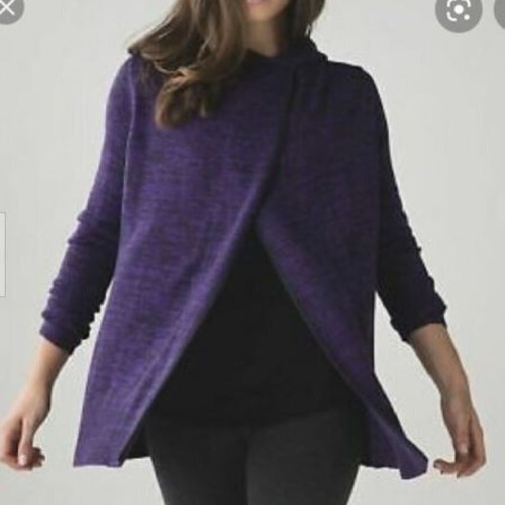 Lululemon Peace Of Mind Wrap with Hood Size 4 Black Grape Tender Violet